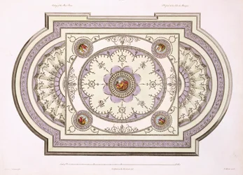 The Ceiling of the Music Room, fra Works in Architecture, bind II, 1779 (tryk)